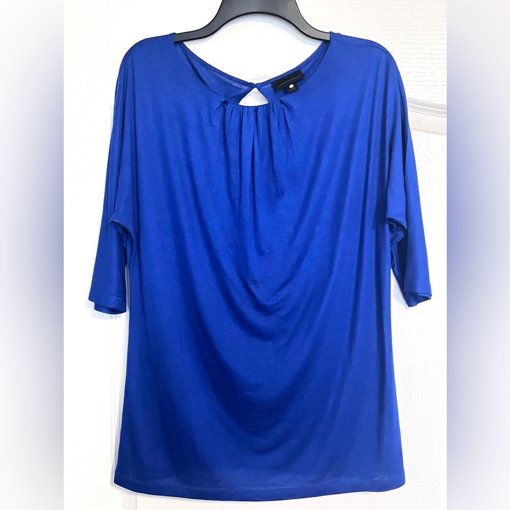 Worthington Cobalt Blue 3/4 Fitted Sleeve Womens Blouse L